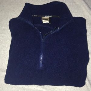 Large LL Bean Fleece Quarter Zip Navy